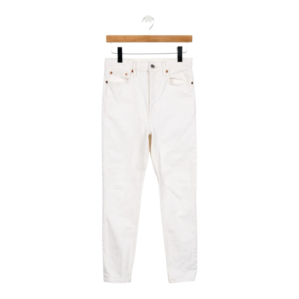 RE/DONE Women’s White High-Rise Straight Leg Jeans Denim Size: M | US 28